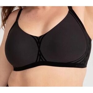 Honeylove Womens Wireless Silhouette Bra Size S Black Comfort Removable Pads